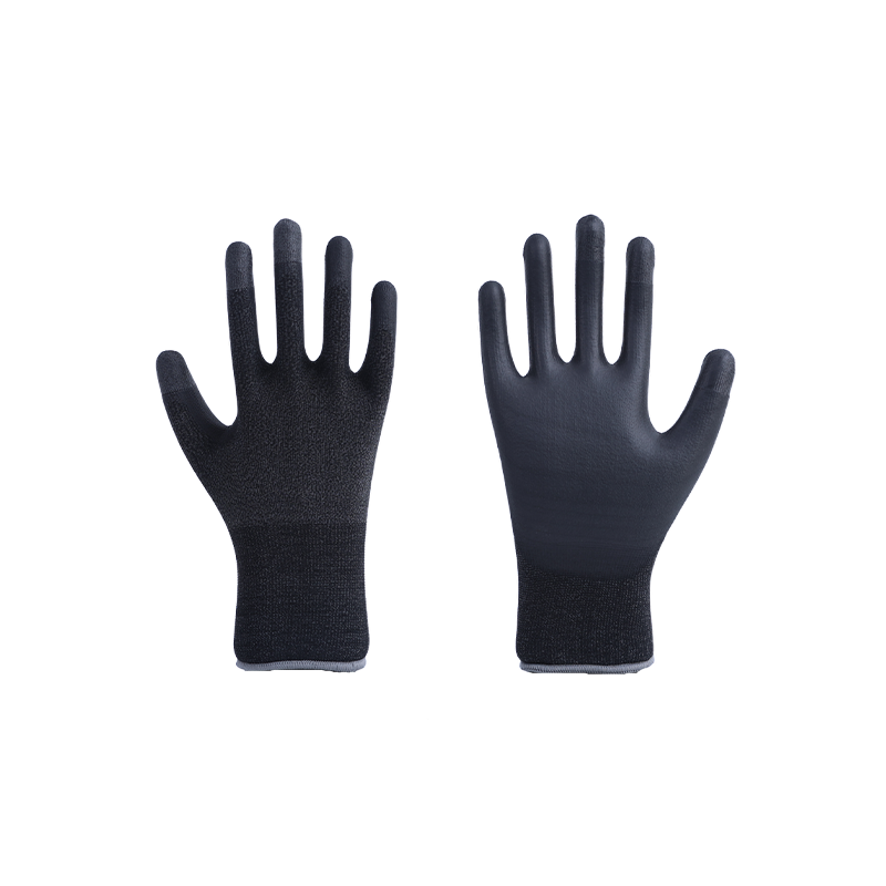 Nano Polyester Spandex Fingerförstärkta PU-handskar